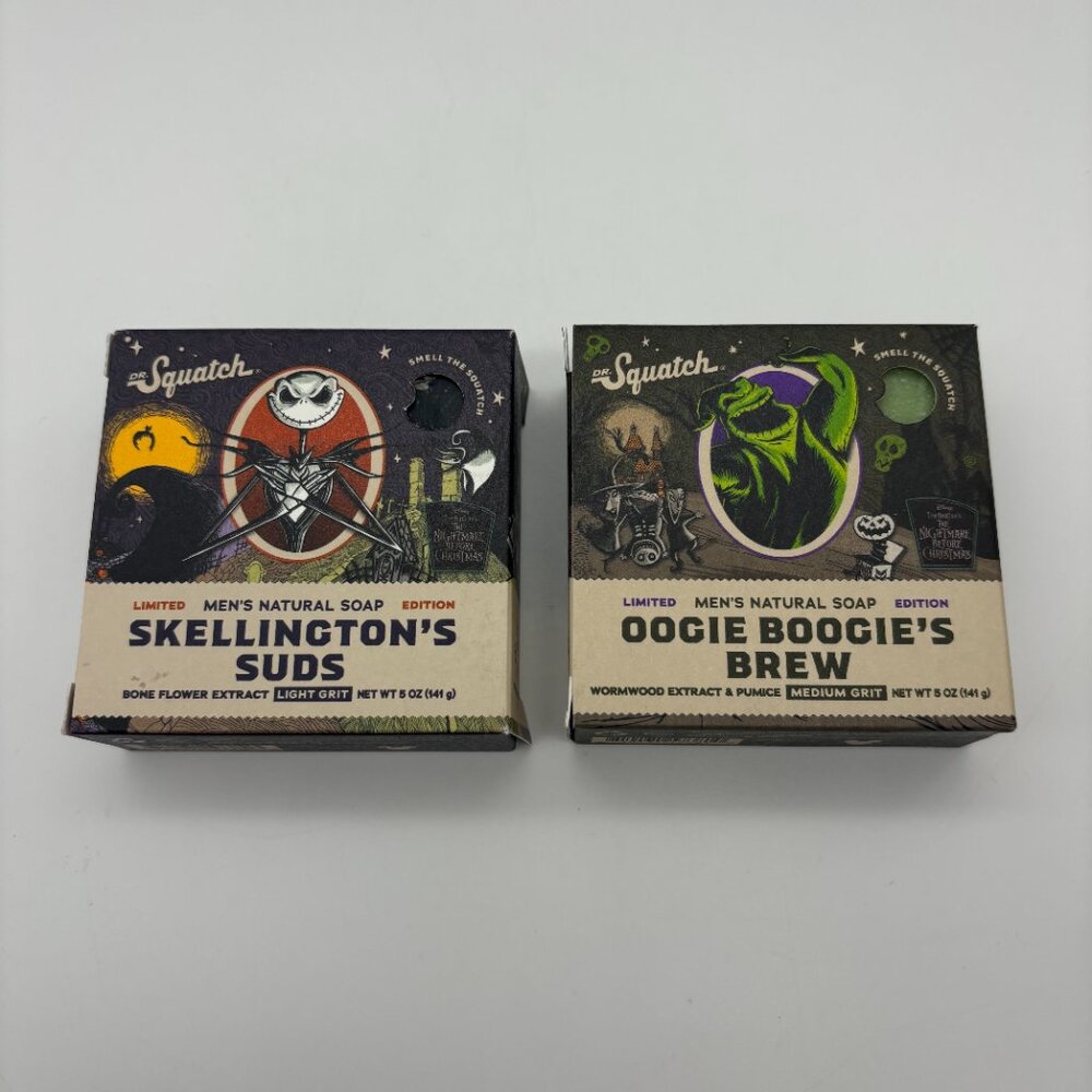 Dr. Squatch Men's JACK SKELLINGTON'S SUDS & OOGIE BOOGIE'S BREW Soap Bars NEW